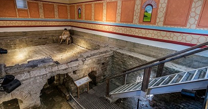 Interior view of Roman bathhouse at Binchester Roman Fort 